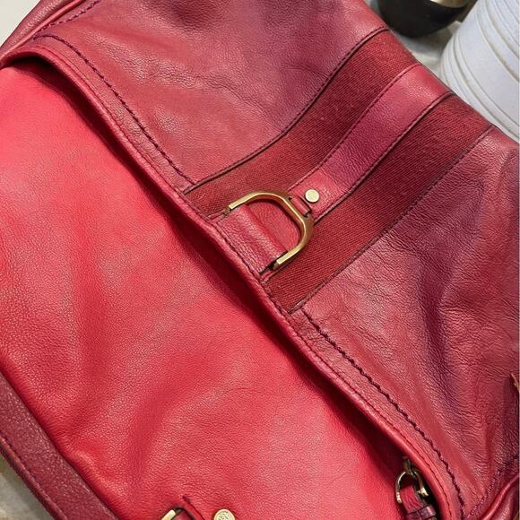 Cole Haan satchel red two toned leather - Picture 10 of 12